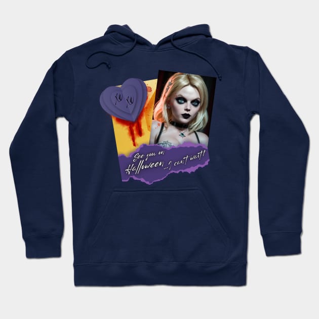 See you Halloween letter mesage Bride of Chucky 2 Hoodie by PixelkaArt